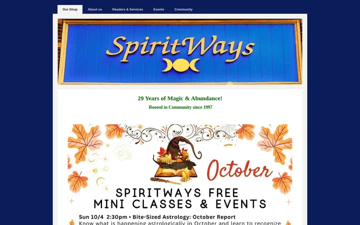 Website of SpiritWays Denver
