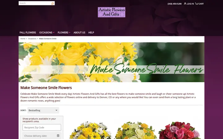 /make-someone-smile/cat1080020 — Artistic Flowers & Gifts