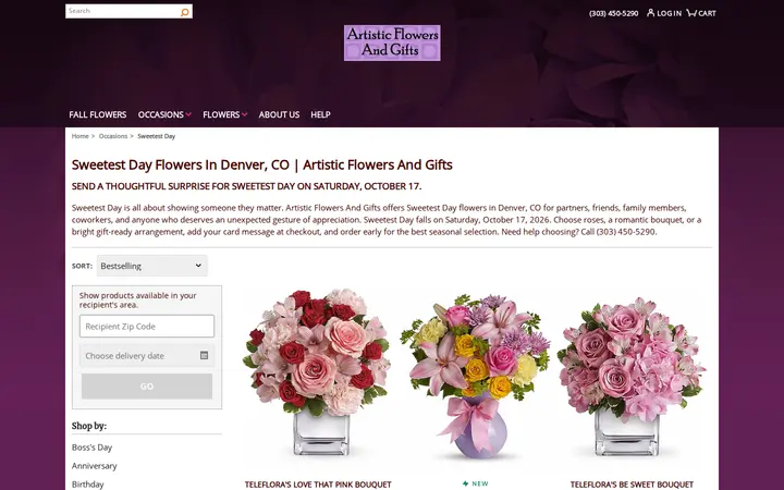 /sweetest-day/cat1080017 — Artistic Flowers & Gifts