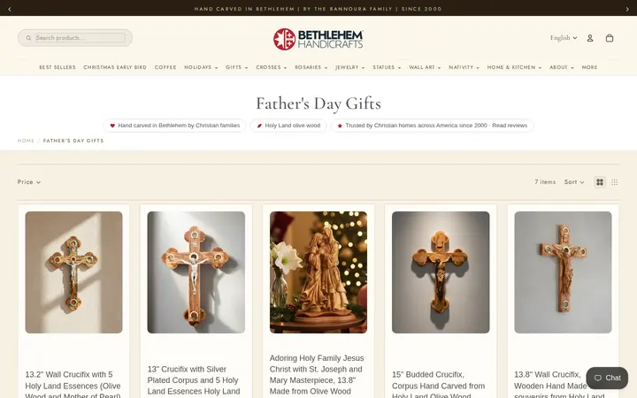 /collections/fathers-day-gifts — Bethlehem Handicraft's Christian Wooden Carvings and Gifts