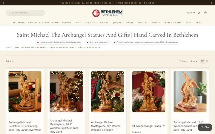 /collections/st-michael-collection — Bethlehem Handicraft's Christian Wooden Carvings and Gifts