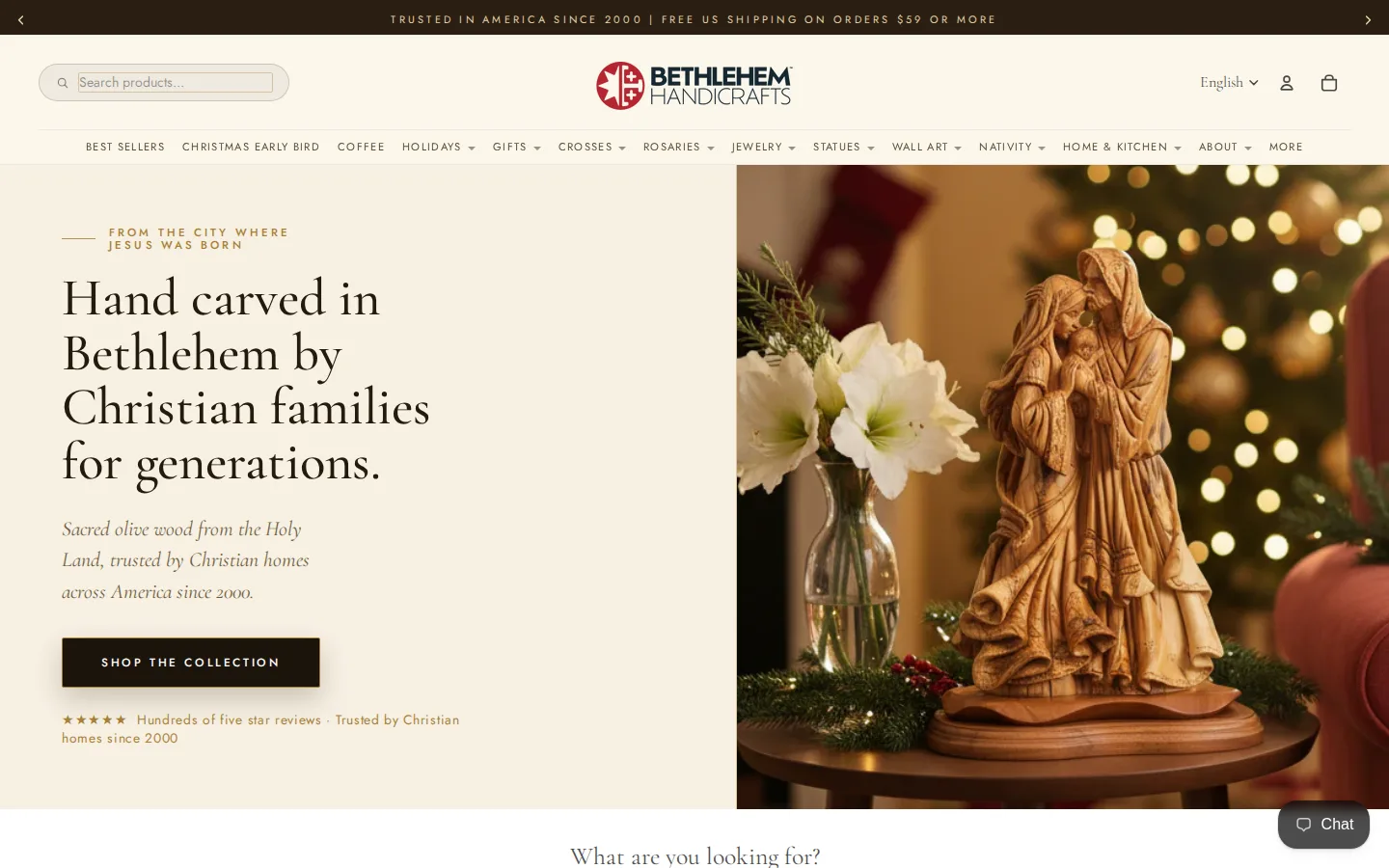 Captured website of Bethlehem Handicraft's Christian Wooden Carvings and Gifts