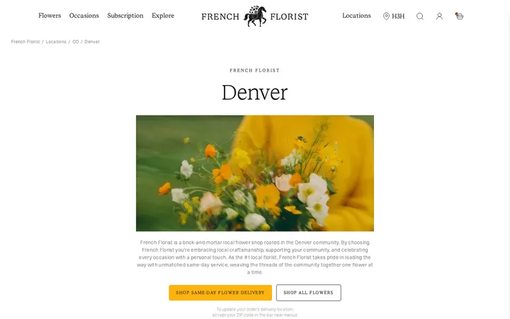 Website of French Florist