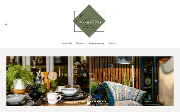 Website of Tennyson Street Warehouse