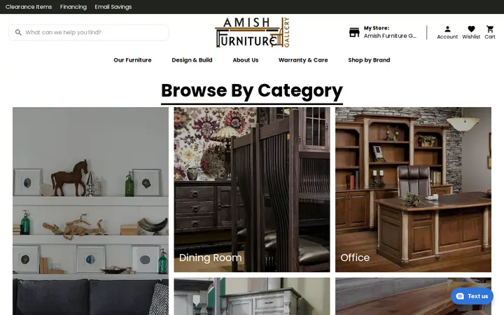 Website of Amish Furniture Gallery