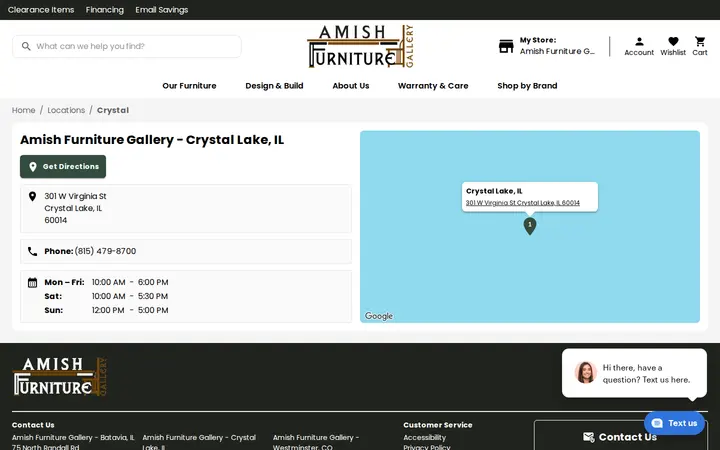 /locations/crystal — Amish Furniture Gallery