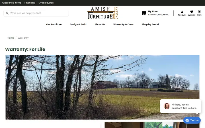/warranty — Amish Furniture Gallery