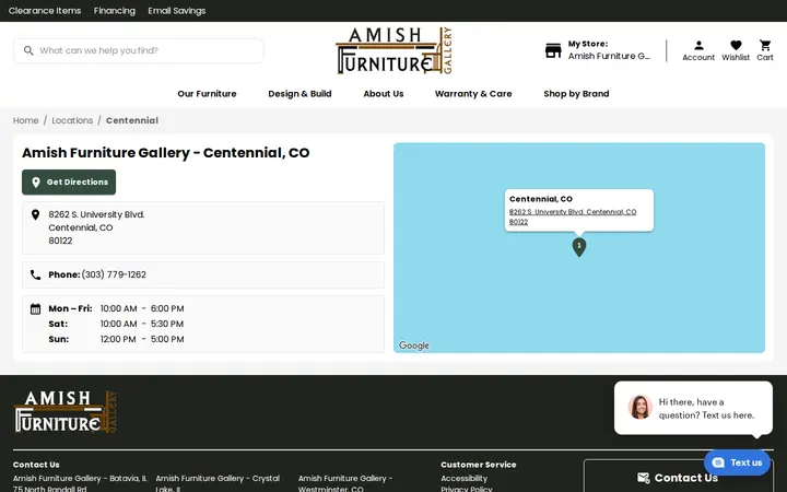 /locations/centennial — Amish Furniture Gallery