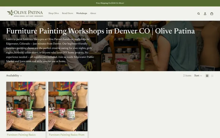 /collections/workshops — Olive Patina Denver