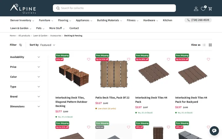 /collections/accessories-decking-fencing — Alpine Outlets