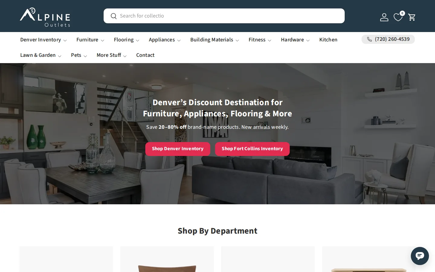 Captured website of Alpine Outlets