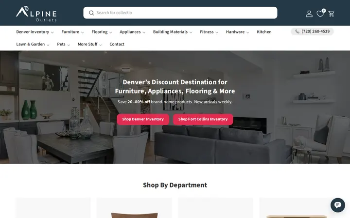 Website of Alpine Outlets