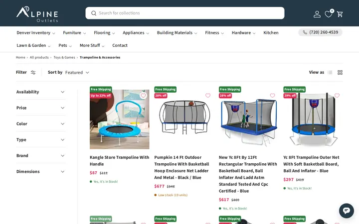 /collections/outdoor-play-trampoline-accessories — Alpine Outlets