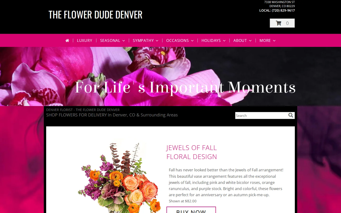 Captured website of The Flower Dude Denver