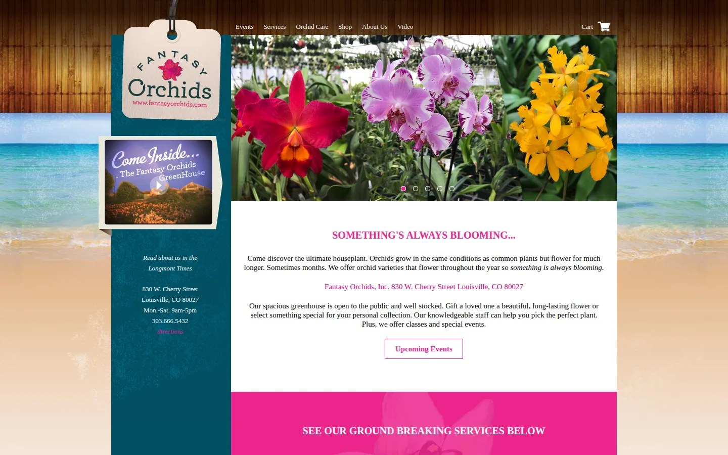 Captured website of Fantasy Orchids Inc.