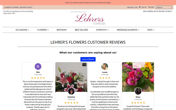 /google-reviews — Lehrer's Flowers