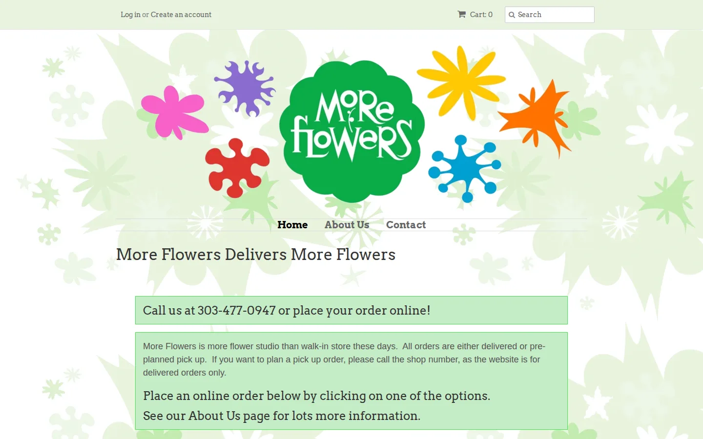 Captured website of More Flowers, LLC