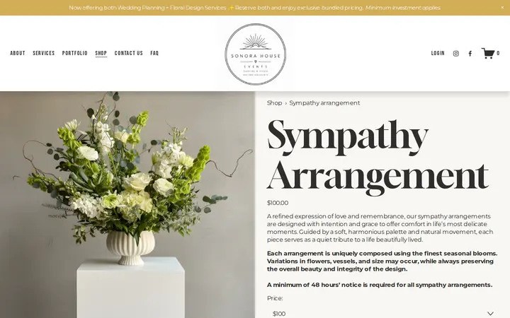/shop/p/sympathy-arrangement — Sonora House Events