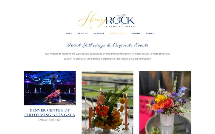 Website of HoneyRock Florals