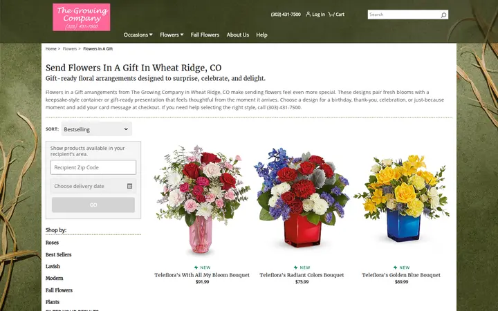 /flowers-in-a-gift/cat1080003 — The Growing Company