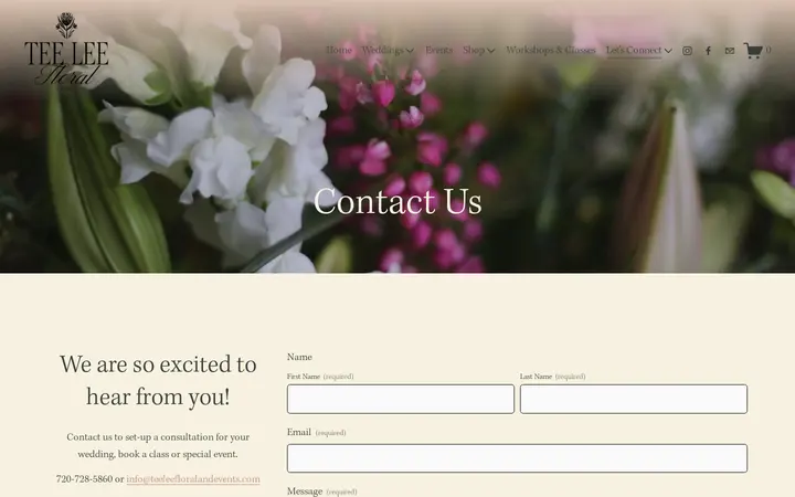 /contact — TeeLee Floral and Events