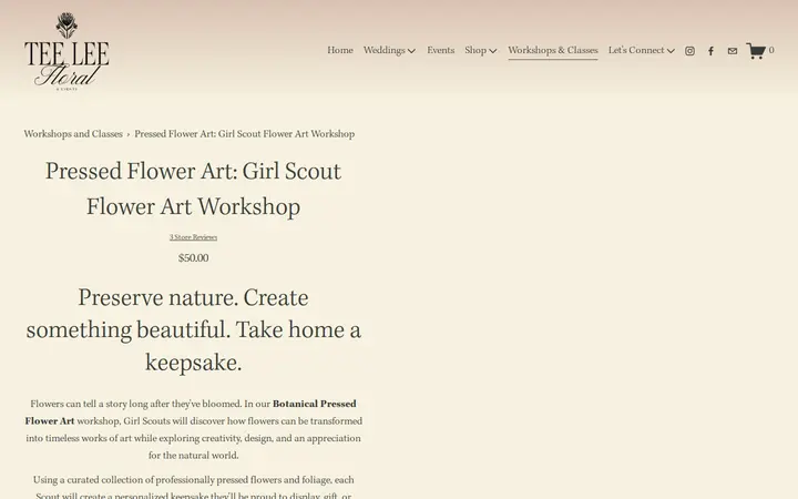 /workshops/p/pressed-flower-art-workshop — TeeLee Floral and Events