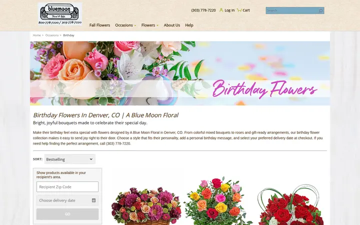 /birthday/cat1000017 — A Blue Moon Floral