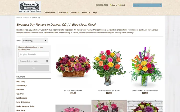/sweetest-day/cat1080017 — A Blue Moon Floral