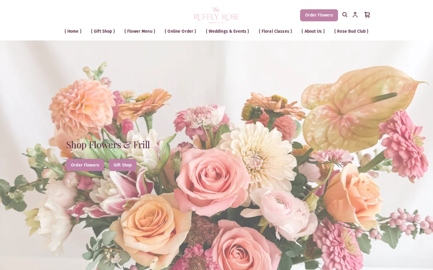 Captured website of The Ruffly Rose