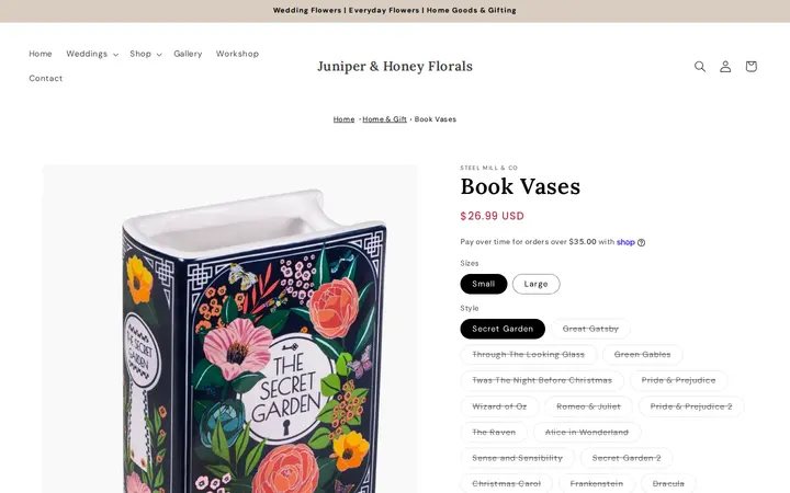 /products/book-vases — Juniper & Honey Floral Designs