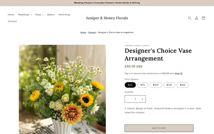 /products/designers-choice-vase-arrangement — Juniper & Honey Floral Designs