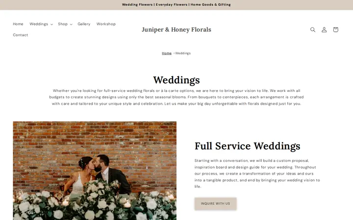 /pages/weddings — Juniper & Honey Floral Designs