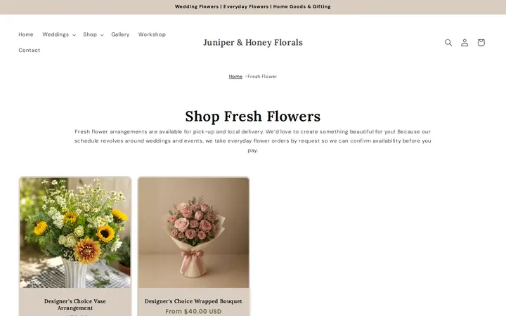 /collections/fresh-flower — Juniper & Honey Floral Designs