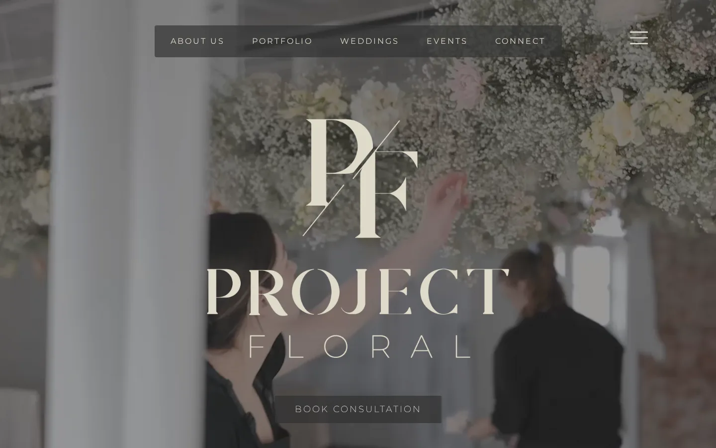 Captured website of Project Floral
