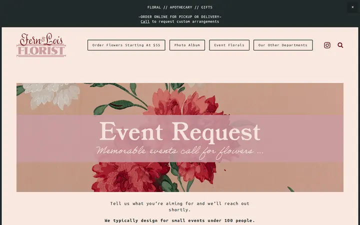 /event-request-form — Fern & Lois Floral | Apothecary