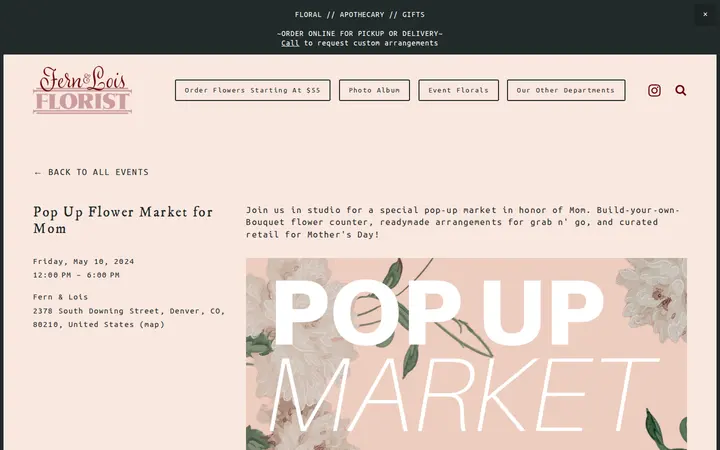 /upcoming-events/2024/5/10/pop-up-flower-market-for-mom — Fern & Lois Floral | Apothecary