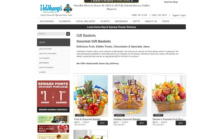 /cat-gifts/gift-baskets — Veldkamp's Flowers & Gifts