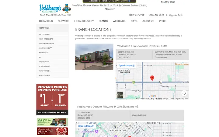 /branchLocations.cfm — Veldkamp's Flowers & Gifts