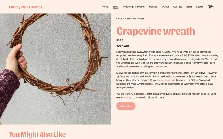/shop/p/grapevine-wreath — Harvey Park Flowers