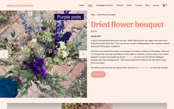 /shop/p/dried-flower-bouquet — Harvey Park Flowers