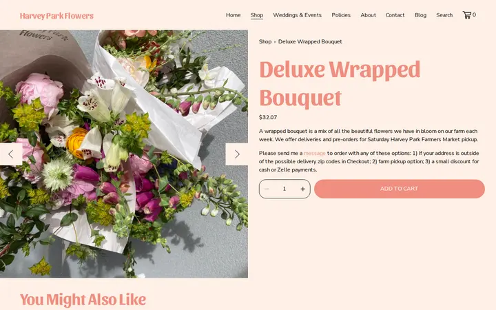 /shop/p/35-wrapped-bouquet — Harvey Park Flowers