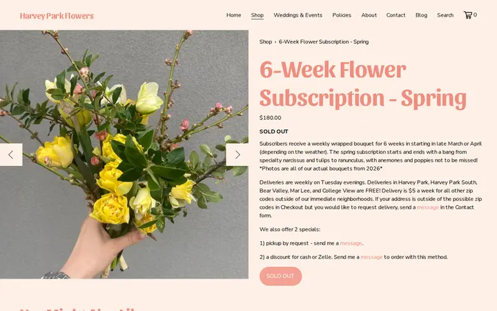 /shop/p/weekly-flower-subscription-spring — Harvey Park Flowers