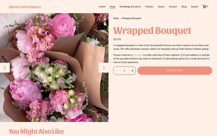 /shop/p/25-wrapped-bouquet — Harvey Park Flowers