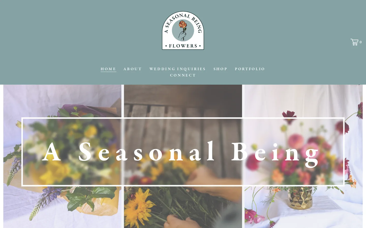 Captured website of A Seasonal Being Flowers