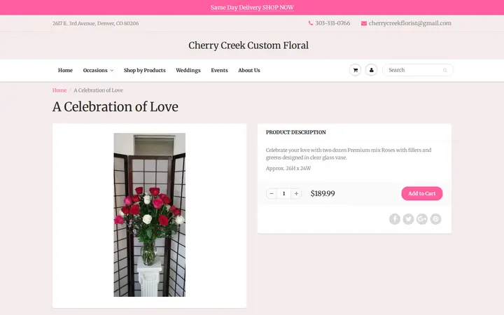 /products/a-celebration-of-love — Cherry Creek Custom Floral
