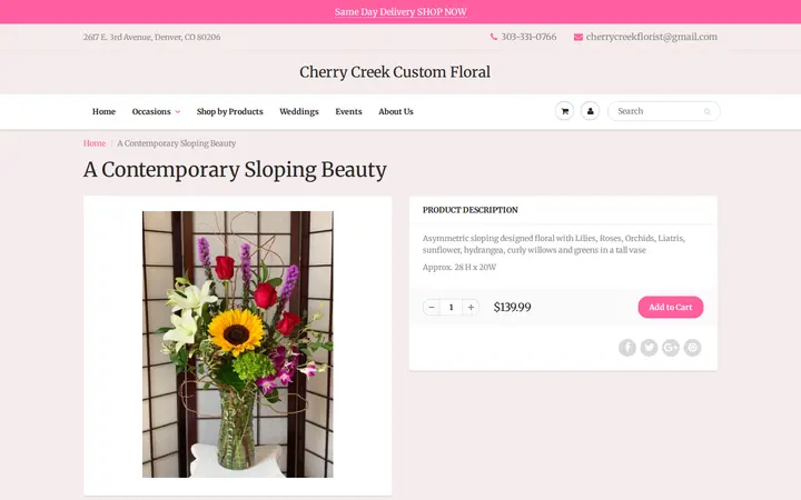 /products/contemporary-sloping-beauty — Cherry Creek Custom Floral
