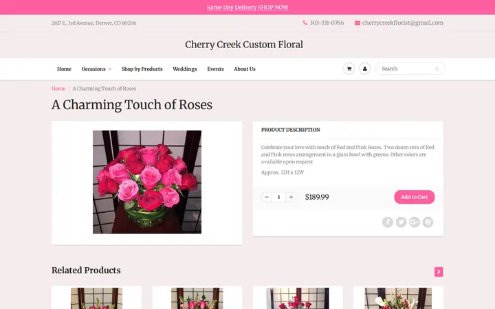 /products/touch-of-roses — Cherry Creek Custom Floral