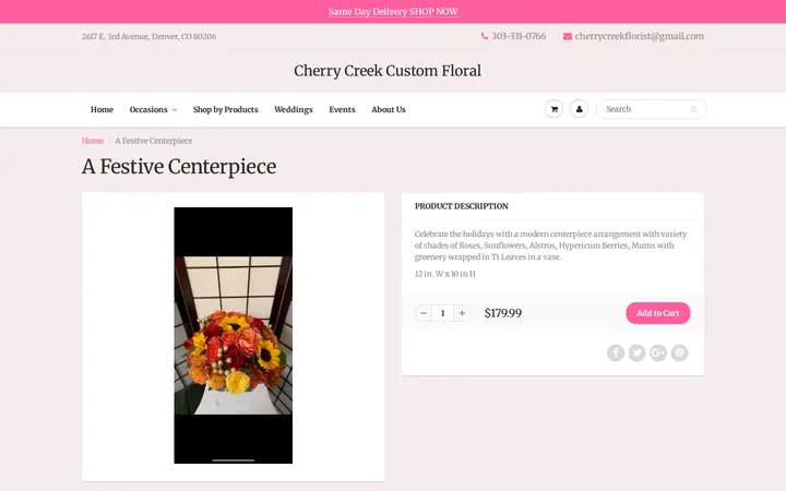 /products/a-festive-centerpiece — Cherry Creek Custom Floral