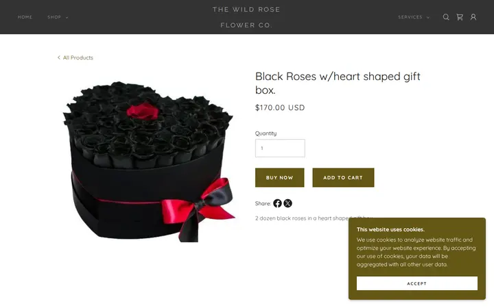 /the-wild-rose-store/ols/products/black-roses-wheart-shaped-gift-box- — The Wild Rose Flower Co.