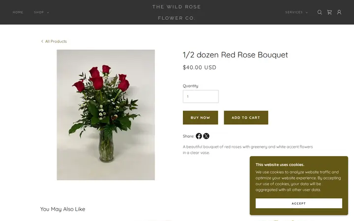 /the-wild-rose-store/ols/products/12-dozen-red-rose-bouquet — The Wild Rose Flower Co.